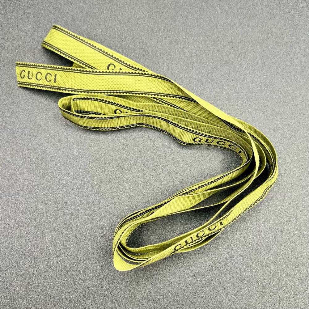Gucci Ribbon Strand 79” in Green with Black Accents